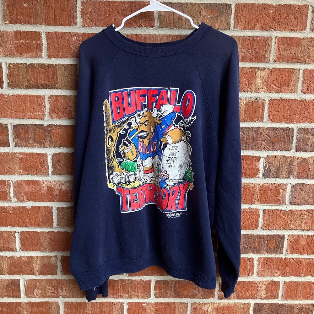 Buffalo Territory Navy Crewneck Sweater